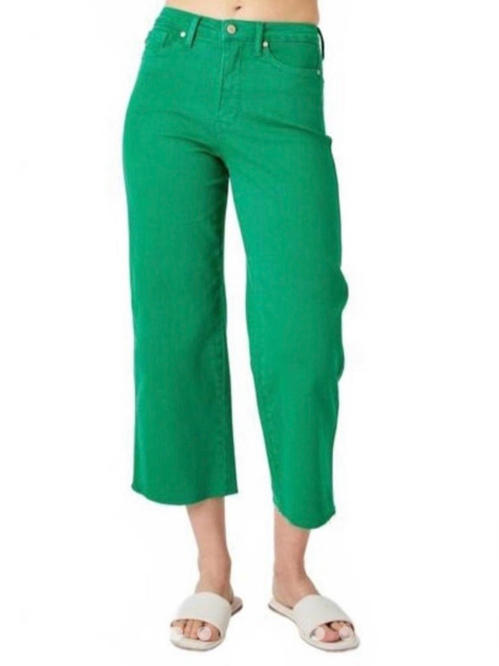Judy Blue Green Cropped Ankle Jeans